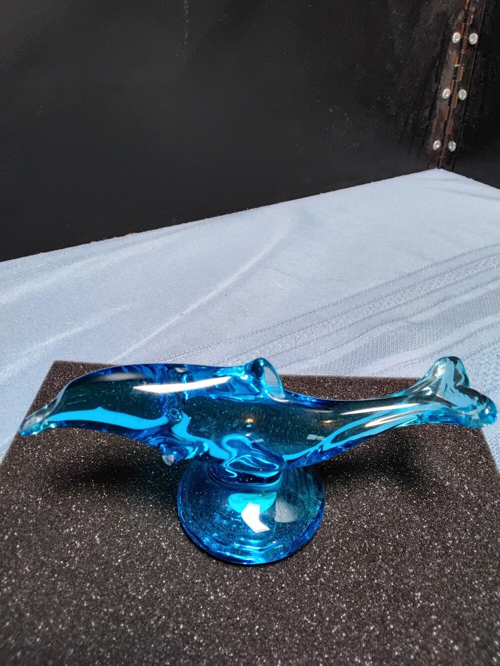 Phoenix Studio's Blue  Art Glass Dolphin dated 1999 Signed Ron Ray Collectible
